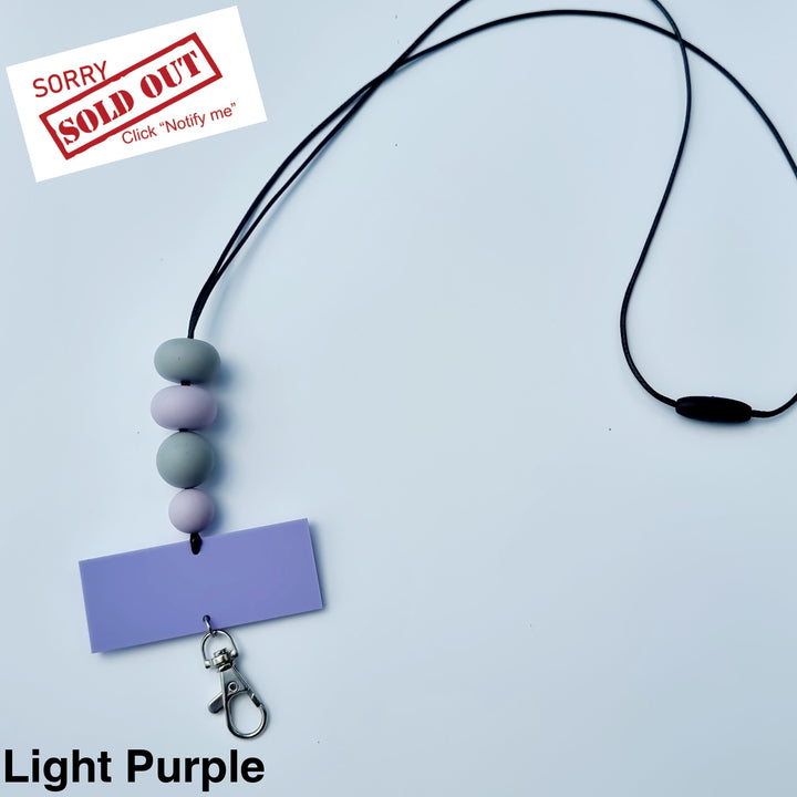 Personalised Beaded Lanyard Light Purple