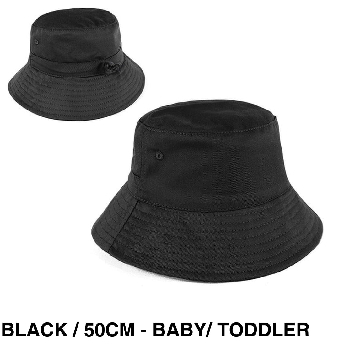Personalised Bucket Hat - Baby/Toddler (50Cm) Black