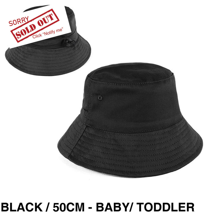 Personalised Bucket Hat - Baby/Toddler (50Cm) Black