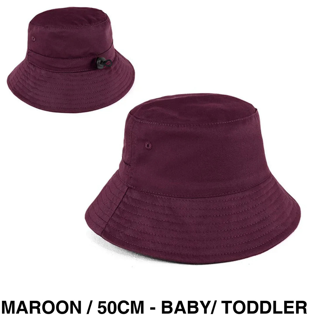 Personalised Bucket Hat - Baby/Toddler (50Cm) Maroon