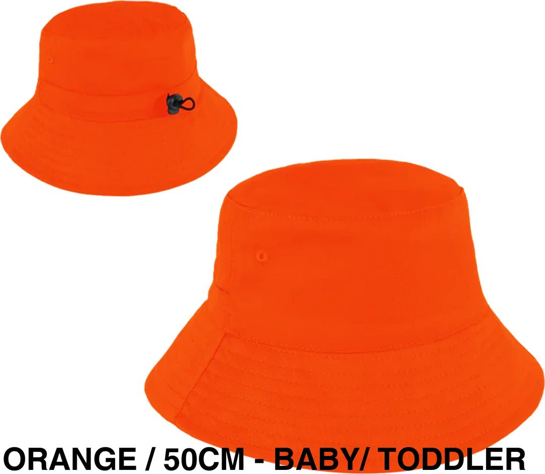 Personalised Bucket Hat - Baby/Toddler (50Cm) Orange