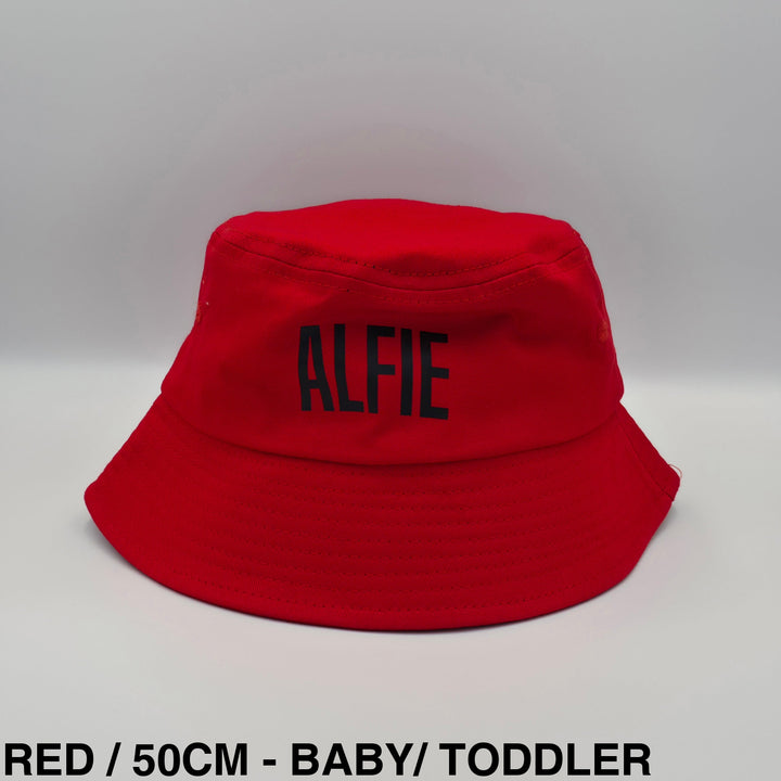 Personalised Bucket Hat - Assorted Sizes Red / 50cm - Baby/ Toddler