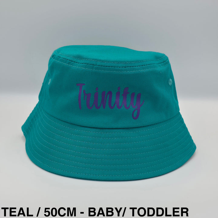 Personalised Bucket Hat - Assorted Sizes Teal / 50cm - Baby/ Toddler