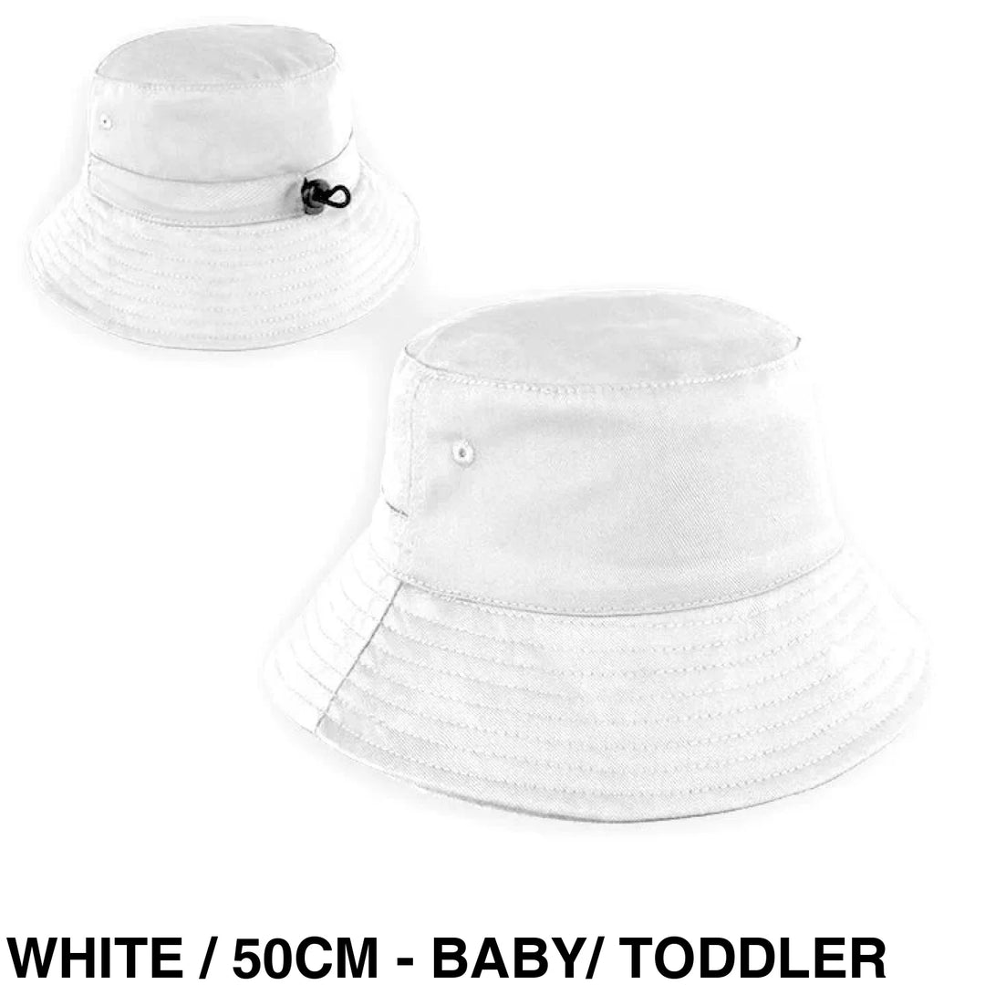 Personalised Bucket Hat - Baby/Toddler (50Cm) White