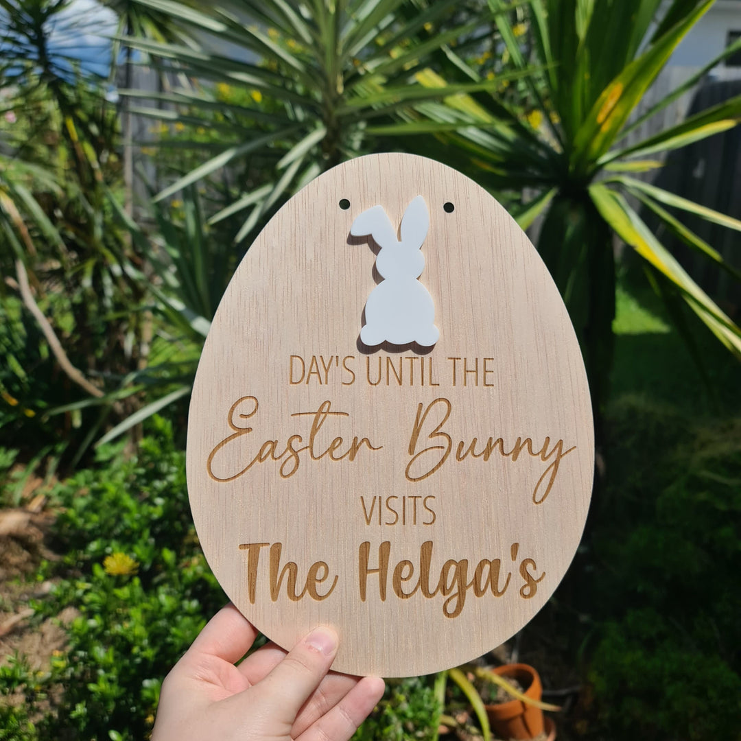 Personalised Days Until Easter Bunny Sign