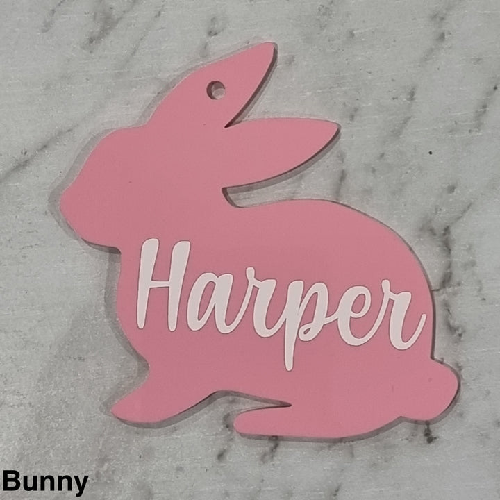 Personalised Easter Acrylic Tag Bunny