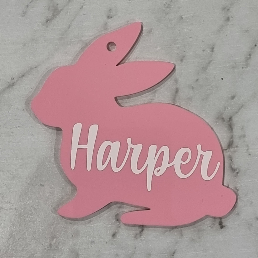 Personalised Easter Acrylic Tag Bunny