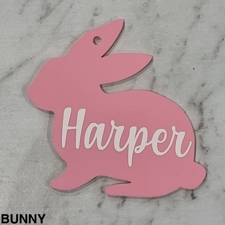 Personalised Easter Acrylic Tag Bunny