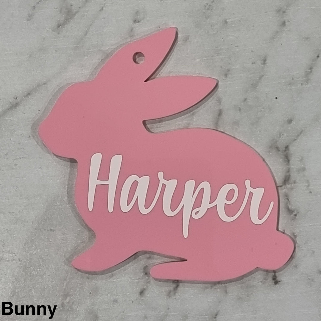 Personalised Easter Acrylic Tag Bunny
