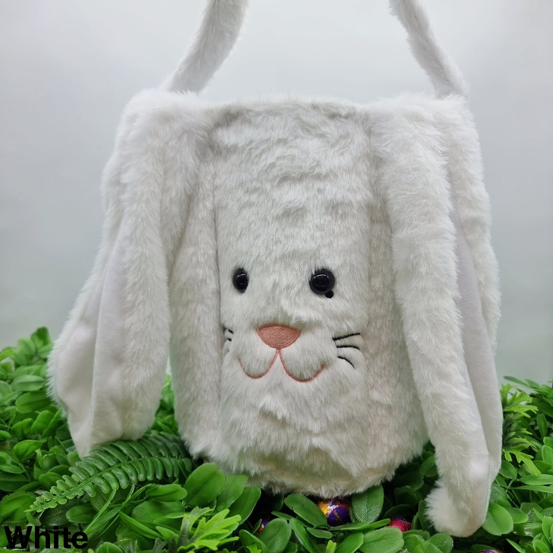 Personalised Fluffy Bunny Basket White