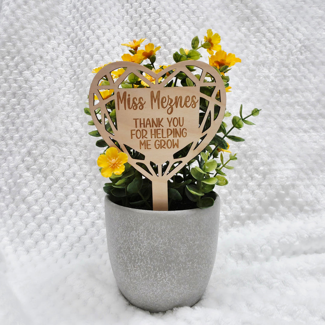 Personalised Heart Shape Planter Stick (stick only)