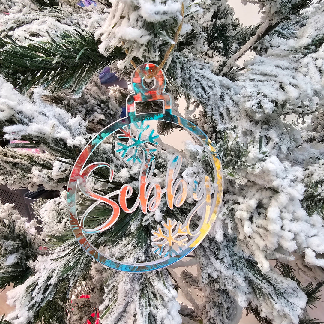 Personalised Holographic Snowflake Bauble