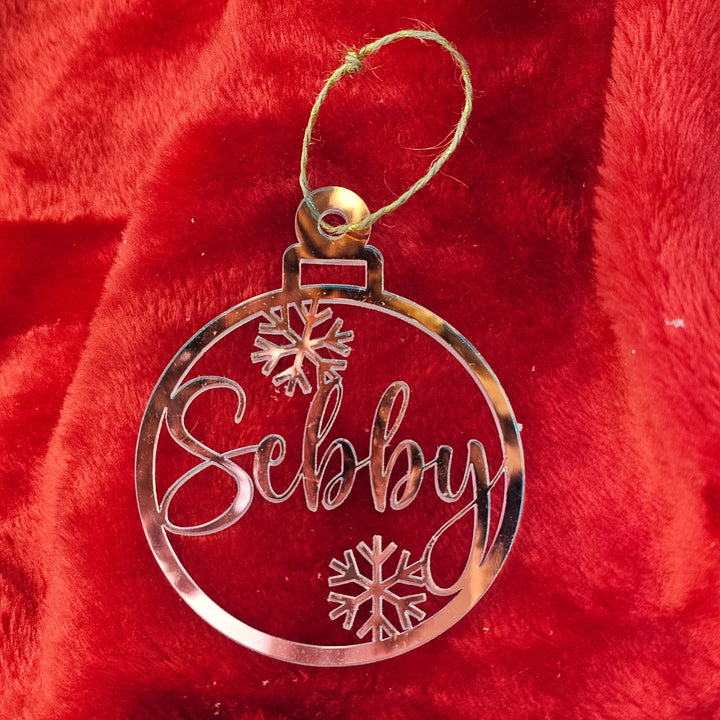 Personalised Holographic Snowflake Bauble