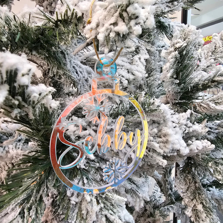 Personalised Holographic Snowflake Bauble