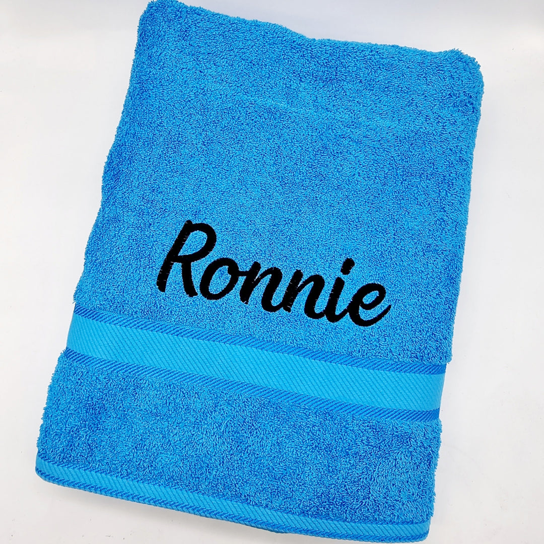 Personalised Bath Sheet Aqua/bright Blue Towels & Washcloths