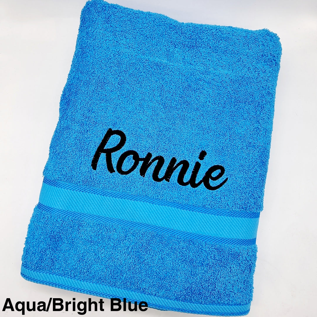 Personalised Bath Sheet Aqua/bright Blue Towels & Washcloths