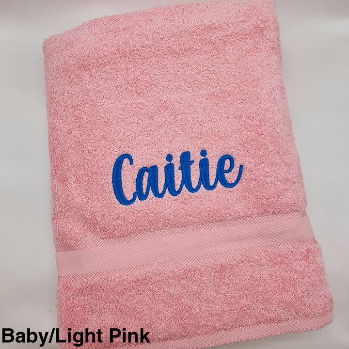 Personalised Bath Sheet Light Pink Towels & Washcloths