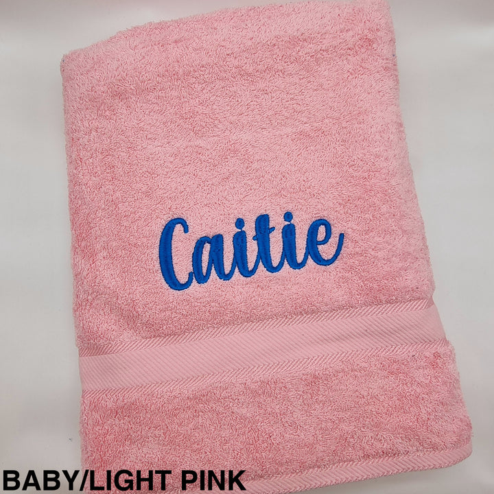 Personalised Bath Sheet Light Pink Towels & Washcloths