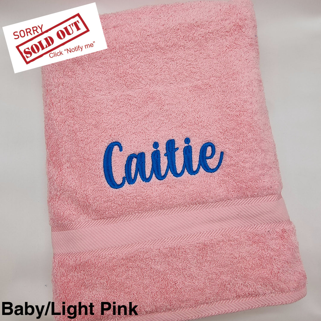 Personalised Bath Sheet Light Pink Towels & Washcloths
