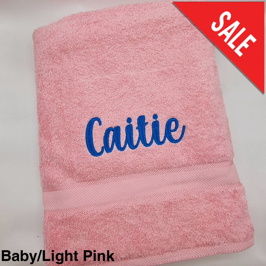 Personalised Bath Sheet Light Pink Towels & Washcloths