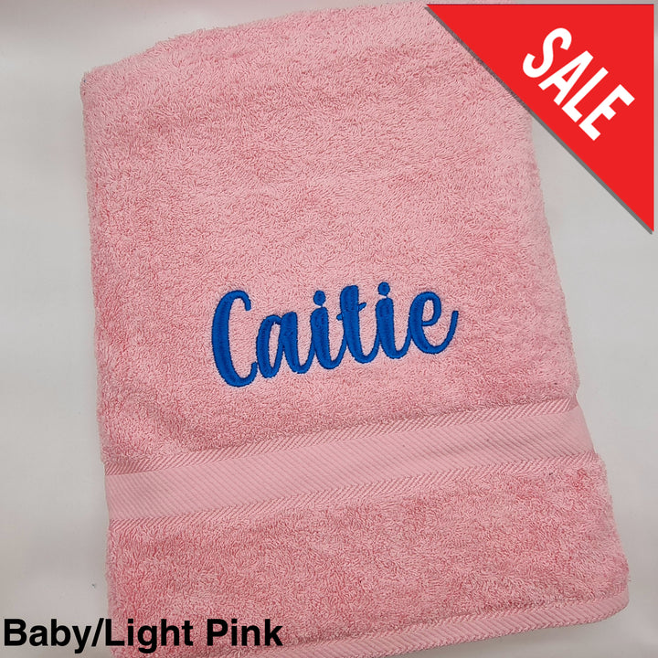 Personalised Bath Sheet Light Pink Towels & Washcloths