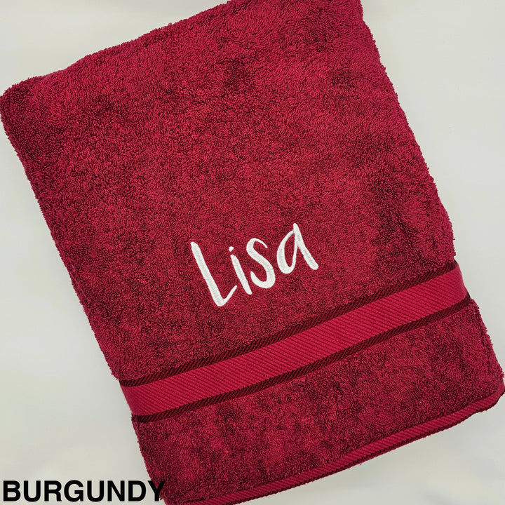 Personalised Kingtex Bath Sheet Burgundy Towels & Washcloths