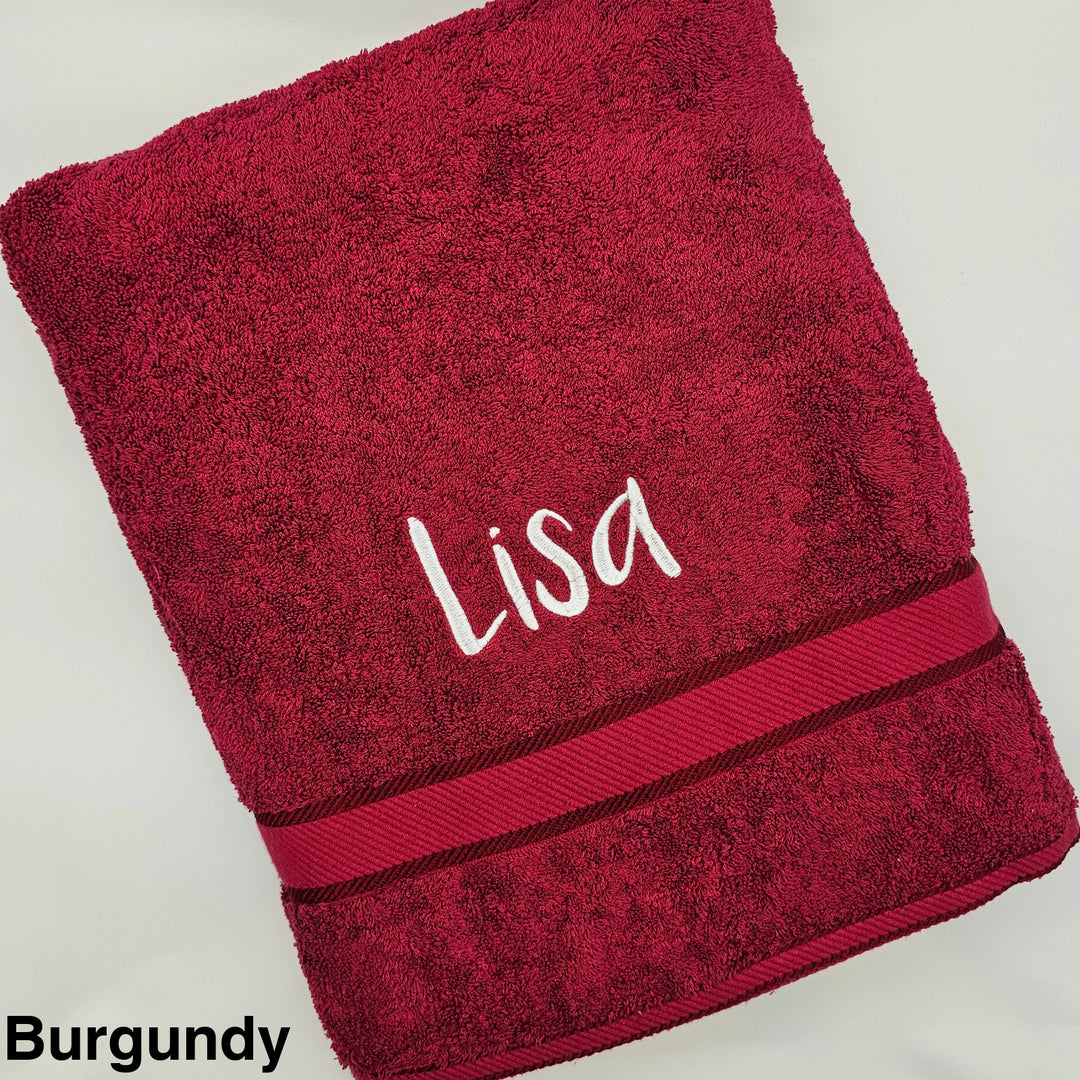 Personalised Kingtex Bath Sheet Burgundy Towels & Washcloths