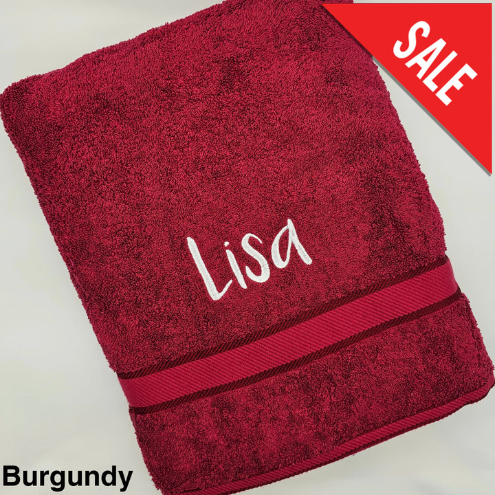 Personalised Kingtex Bath Sheet Burgundy Towels & Washcloths