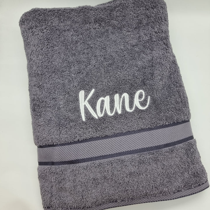 Personalised Bath Sheet Charcoal Towels & Washcloths