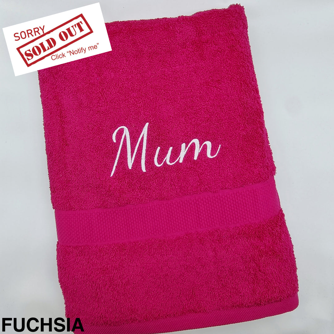 Personalised Bath Sheet Hot Pink Towels & Washcloths