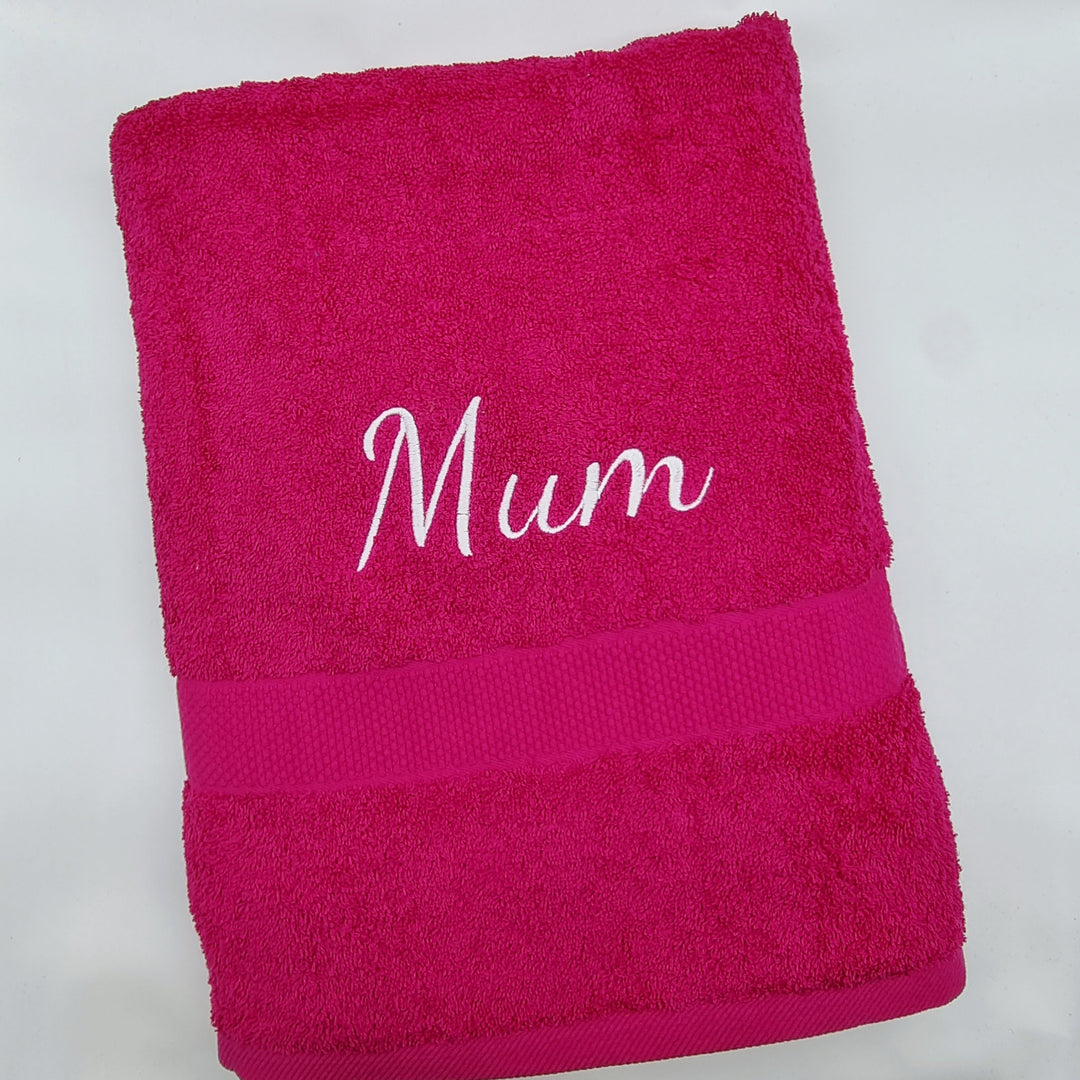 Personalised Bath Sheet Hot Pink Towels & Washcloths