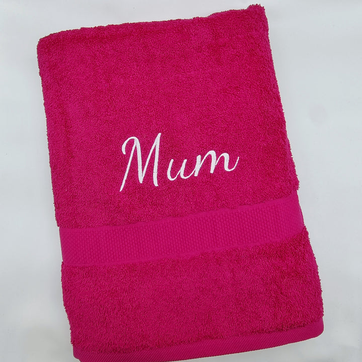 Personalised Bath Sheet Hot Pink Towels & Washcloths