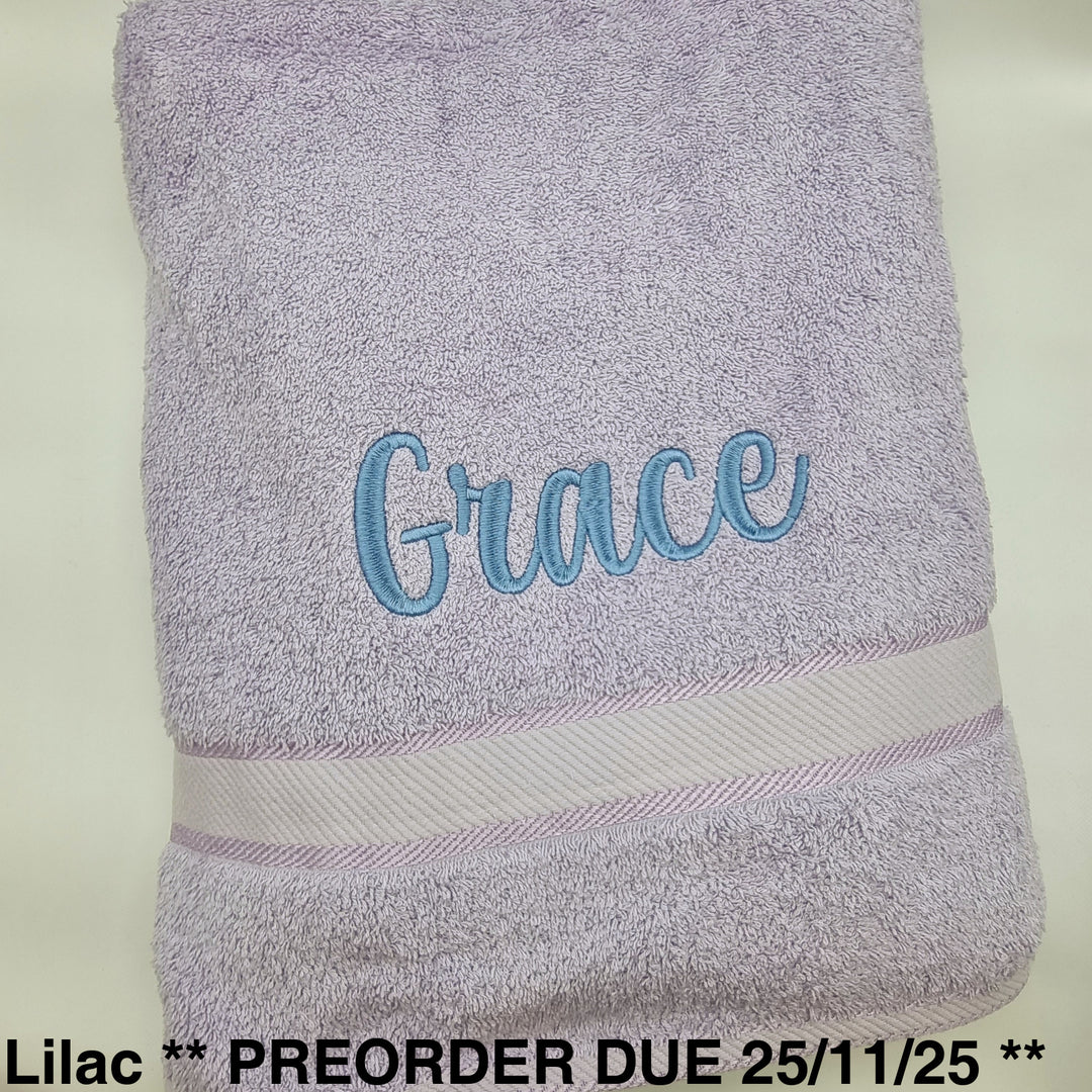 Personalised Bath Sheet Lilac Towels & Washcloths