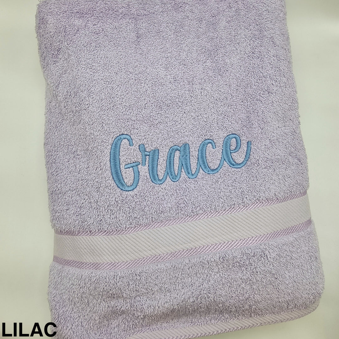 Personalised Bath Sheet Lilac Towels & Washcloths