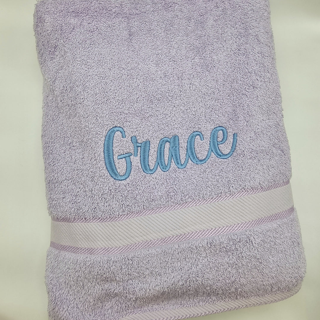 Personalised Bath Sheet Lilac Towels & Washcloths