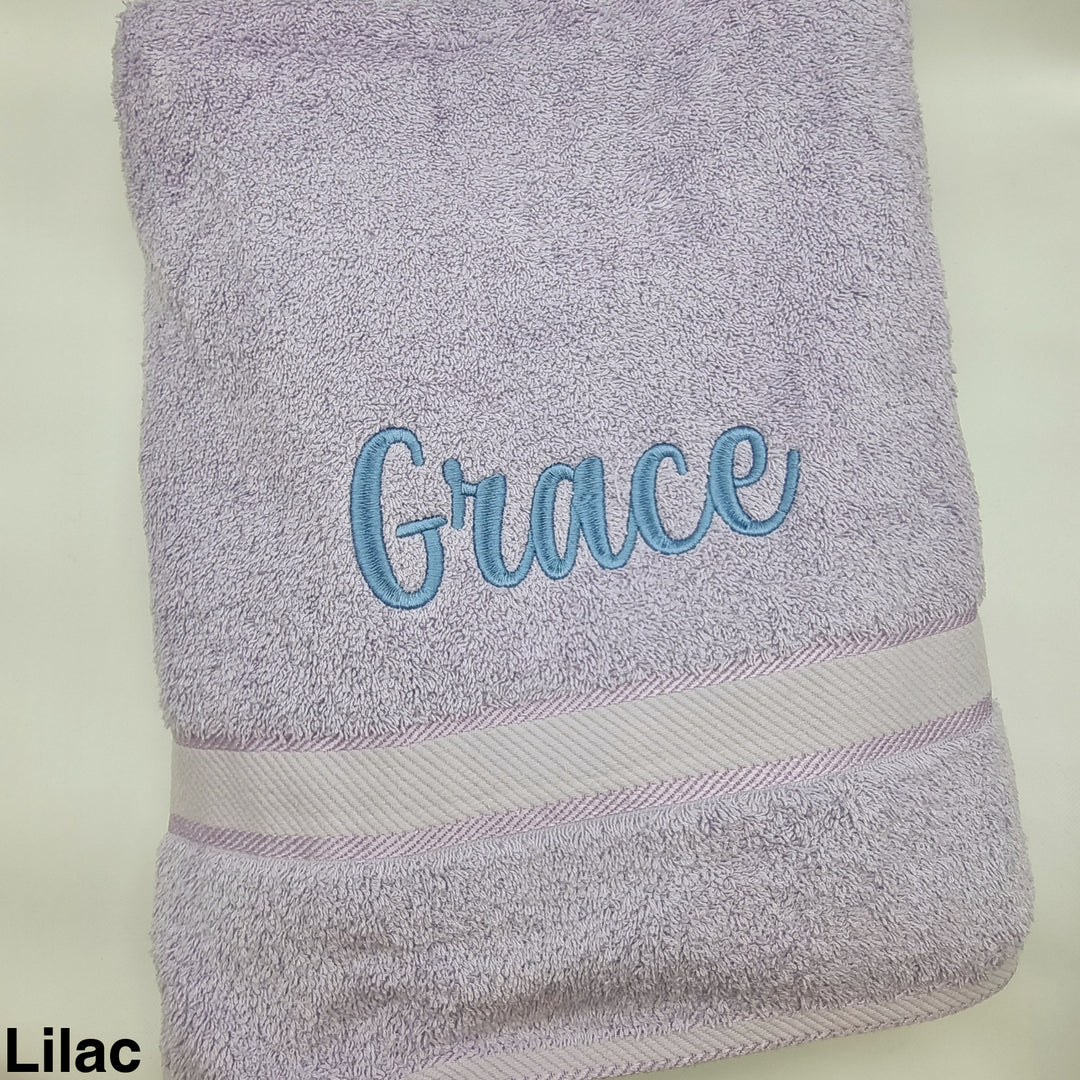 Personalised Bath Sheet Lilac Towels & Washcloths