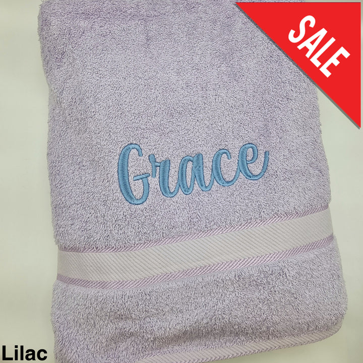 Personalised Bath Sheet Lilac Towels & Washcloths