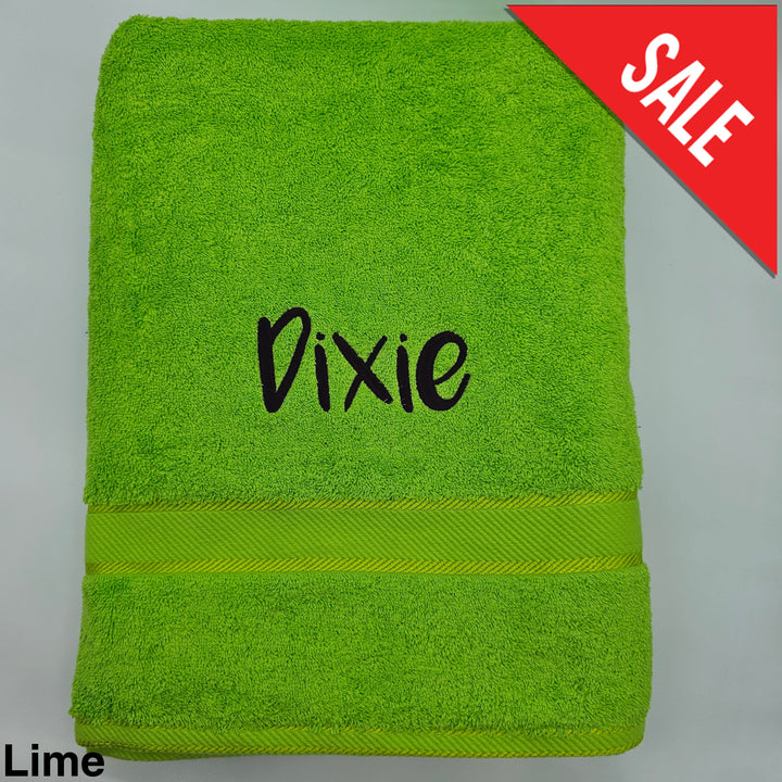 Personalised Kingtex Bath Sheet Lime Towels & Washcloths