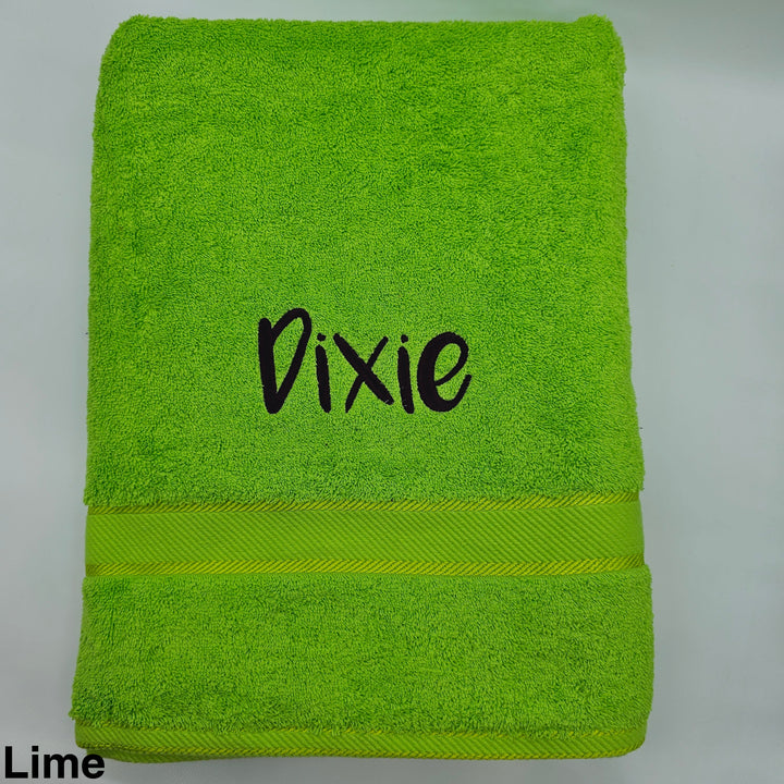 Personalised Kingtex Bath Sheet Lime Towels & Washcloths