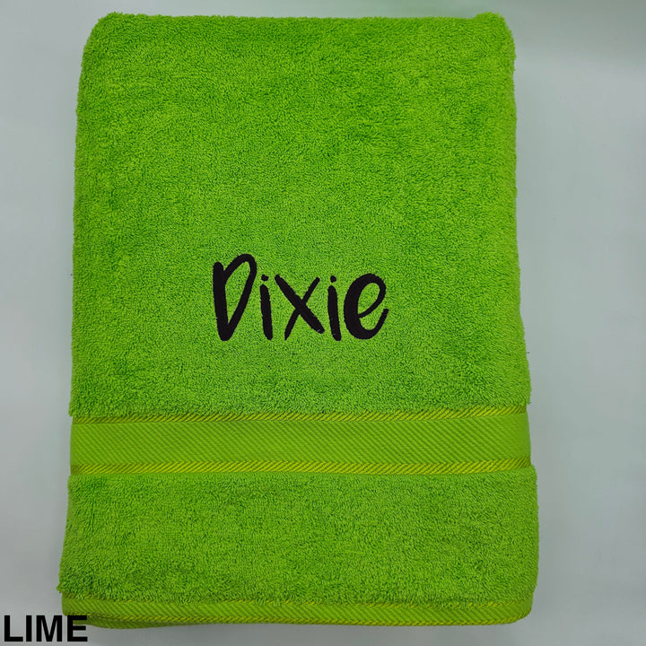 Personalised Kingtex Bath Sheet Lime Towels & Washcloths