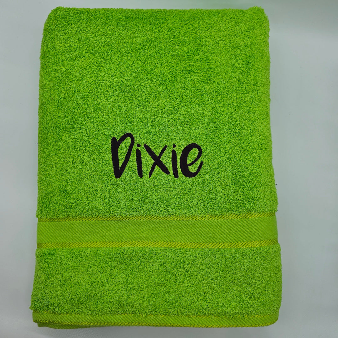 Personalised Kingtex Bath Sheet Lime Towels & Washcloths