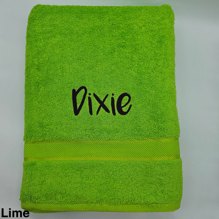 Personalised Kingtex Bath Sheet Lime Towels & Washcloths