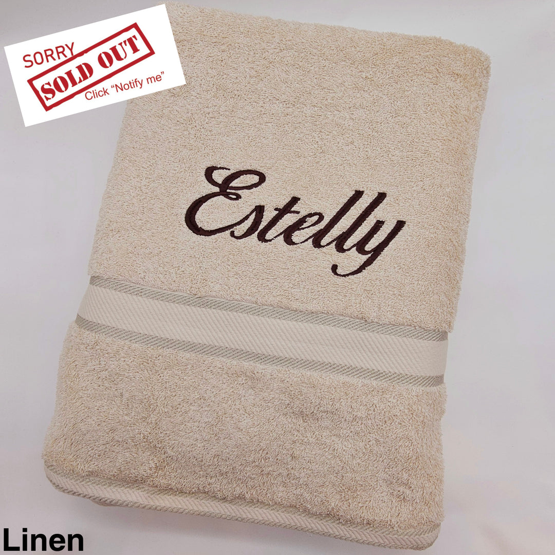 Personalised Bath Sheet Linen Towels & Washcloths