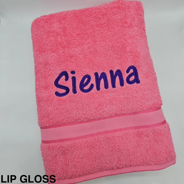 Personalised Kingtex Bath Sheet Lip Gloss Towels & Washcloths