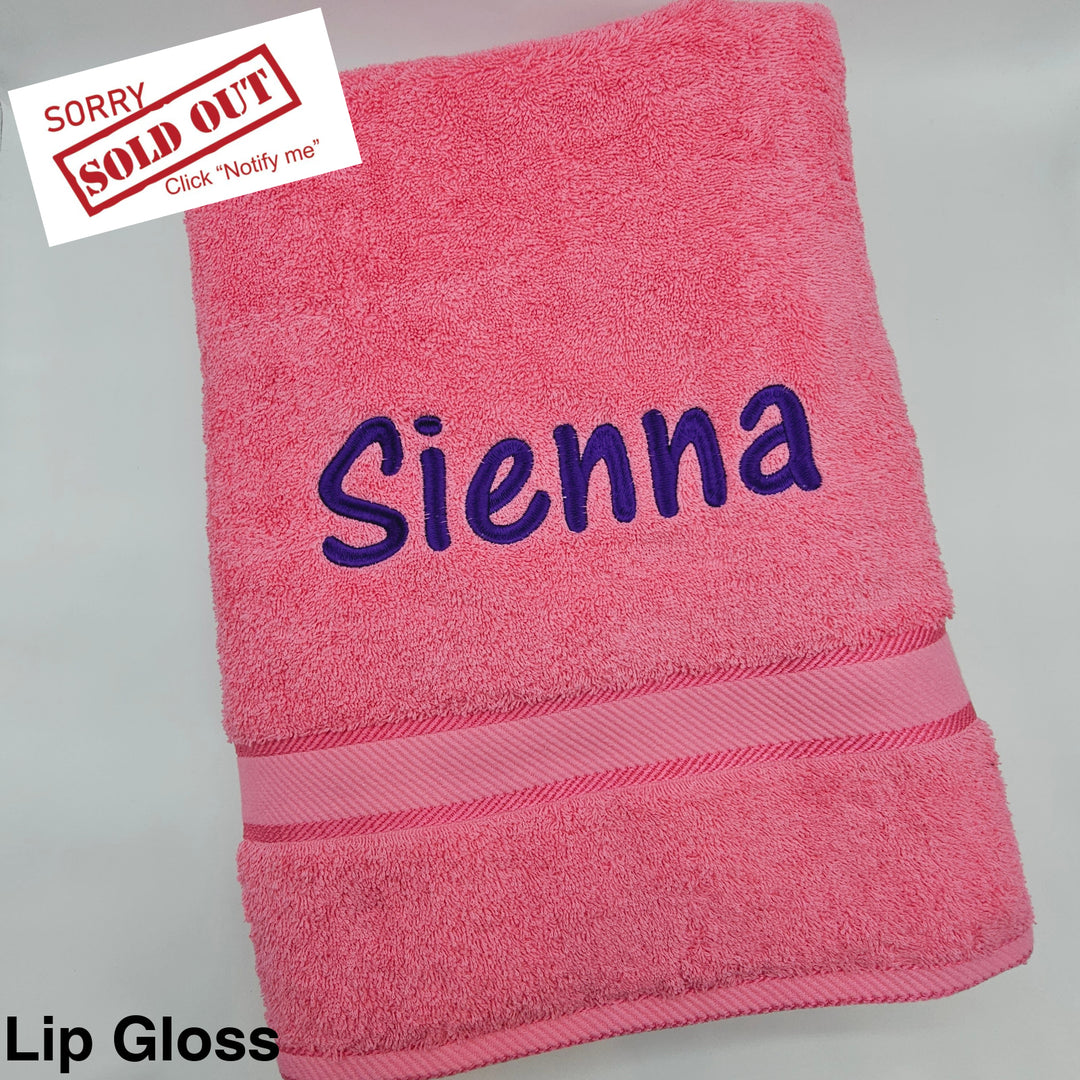 Personalised Kingtex Bath Sheet Lip Gloss Towels & Washcloths