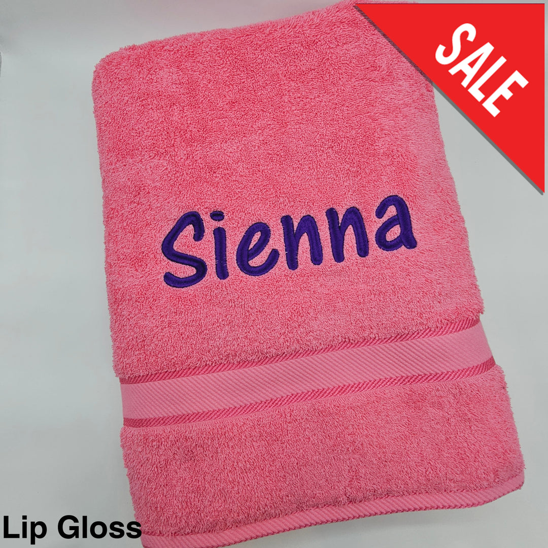 Personalised Kingtex Bath Sheet Lip Gloss Towels & Washcloths