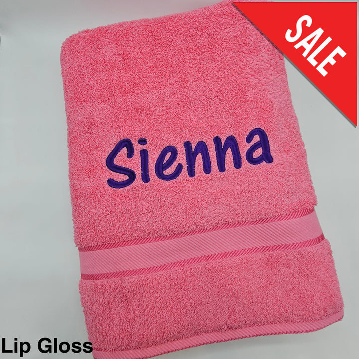 Personalised Kingtex Bath Sheet Lip Gloss Towels & Washcloths