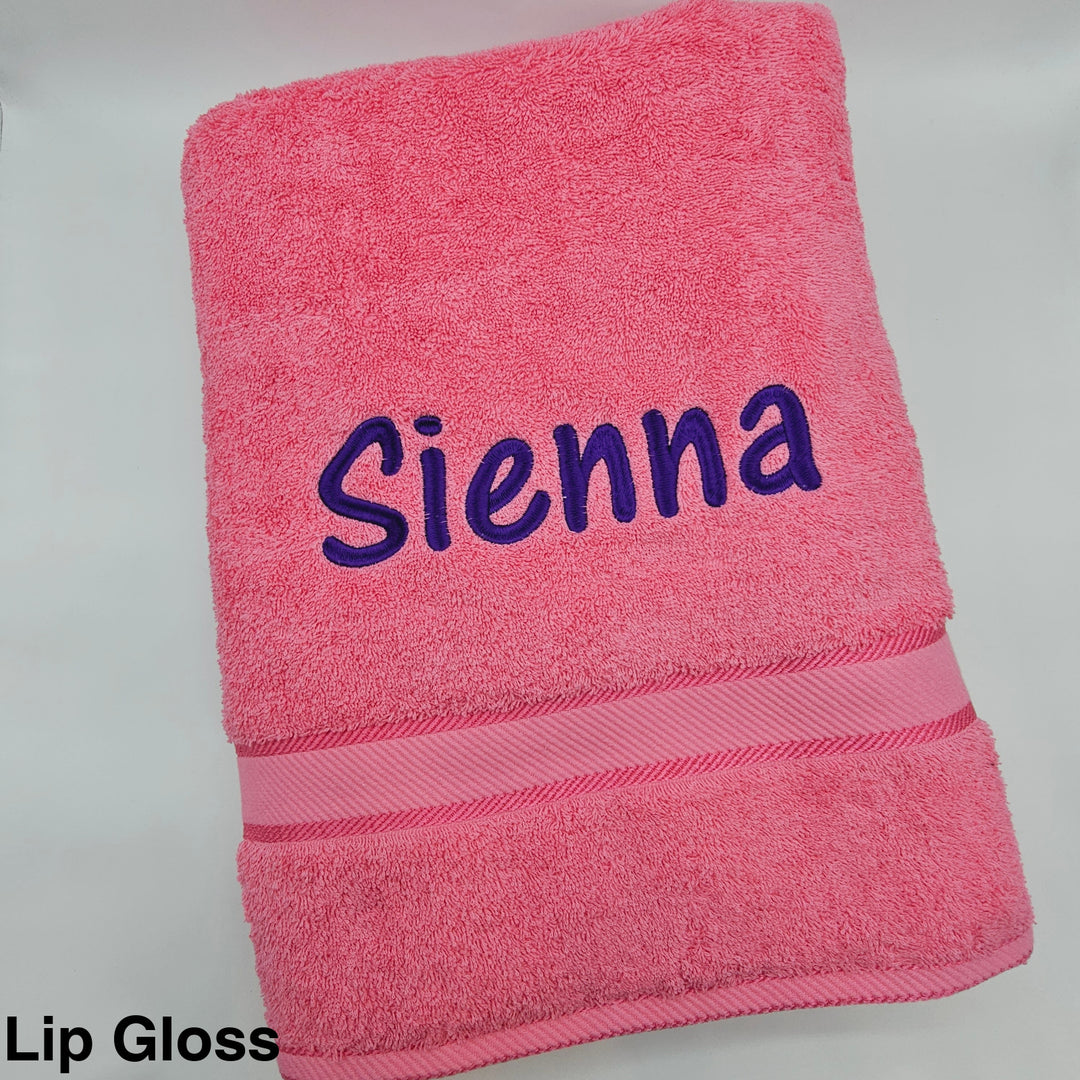 Personalised Kingtex Bath Sheet Lip Gloss Towels & Washcloths