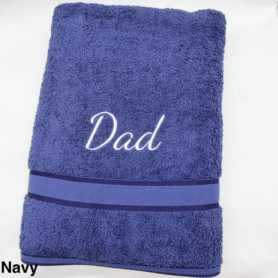 Personalised Bath Sheet Navy Towels & Washcloths