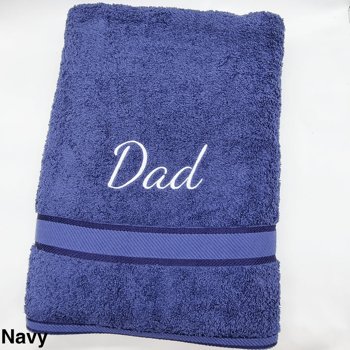 Personalised Bath Sheet Navy Towels & Washcloths